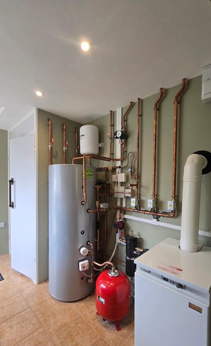 Heating engineer at work