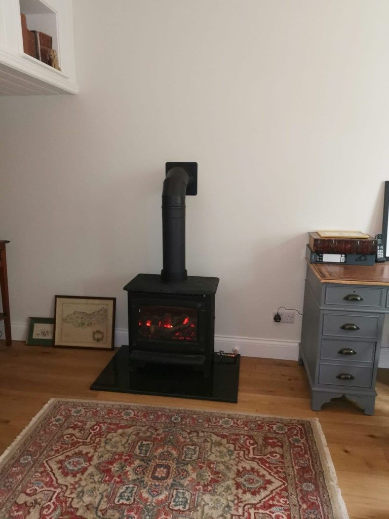 Wood burning stove installation