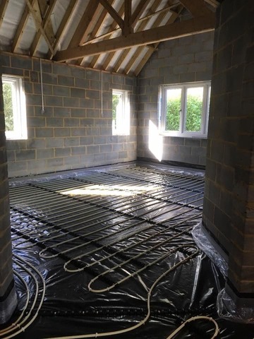 Heating engineer at work